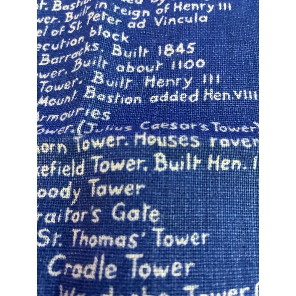 VINTAGE IRISH LINEN TEA TOWEL BY ULSCER “The Tower Of London” The River Thames